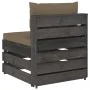 Ecksofa mit grau imprägnierten Holzkissen von vidaXL, Modulare Sofas für den Außenbereich - Ref: Foro24-3068128, Preis: 105,2...