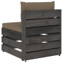 Ecksofa mit grau imprägnierten Holzkissen von vidaXL, Modulare Sofas für den Außenbereich - Ref: Foro24-3068128, Preis: 108,8...