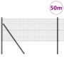 Reja con postes Gris 0.5 x 50 m Acero