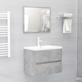 Betongraues Badezimmermöbel-Set aus Holzwerkstoff von vidaXL, Badezimmermöbel - Ref: Foro24-3071679, Preis: 195,62 €, Rabatt: %