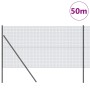 Reja con postes Gris 1 x 50 m Acero