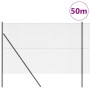 Reja con postes Gris 1.5 x 50 m Acero