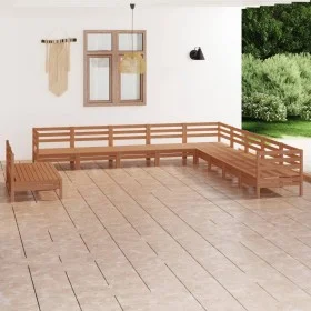Gartenmöbel-Set 11-teilig aus massivem honigbraunem Kiefernholz von vidaXL, Gartensets - Ref: Foro24-3083147, Preis: 577,35 €...