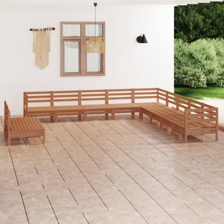 Gartenmöbel-Set 11-teilig aus massivem honigbraunem Kiefernholz von vidaXL, Gartensets - Ref: Foro24-3083147, Preis: 585,04 €...