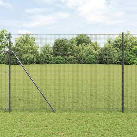 Reja con postes Gris 1.5 x 50 m Acero