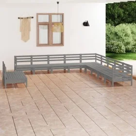 11-teiliges Gartenmöbel-Set Kiefernholz massiv grau von vidaXL, Gartensets - Ref: Foro24-3083146, Preis: 573,00 €, Rabatt: %
