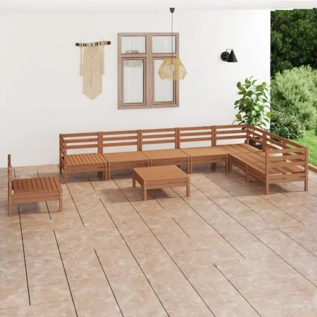Gartenmöbel-Set 9-teilig aus massivem honigbraunem Kiefernholz von vidaXL, Gartensets - Ref: Foro24-3083052, Preis: 495,41 €,...