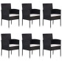 7-teiliges Garten-Ess-Set aus schwarzem synthetischem Rattan von vidaXL, Gartensets - Ref: Foro24-3070774, Preis: 508,89 €, R...