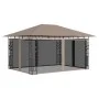 Cenador con mosquitera y tira luz LED taupé 4x3x2,73m 180 g/m² by vidaXL, Tents and gazebos - Ref: Foro24-3070319, Price: 356...