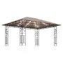 Cenador con mosquitera y tira luz LED taupé 4x3x2,73m 180 g/m² by vidaXL, Tents and gazebos - Ref: Foro24-3070319, Price: 356...