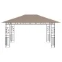 Cenador con mosquitera y tira luz LED taupé 4x3x2,73m 180 g/m² by vidaXL, Tents and gazebos - Ref: Foro24-3070319, Price: 356...