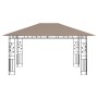 Cenador con mosquitera y tira luz LED taupé 4x3x2,73m 180 g/m² by vidaXL, Tents and gazebos - Ref: Foro24-3070319, Price: 363...