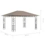 Cenador con mosquitera y tira luz LED taupé 4x3x2,73m 180 g/m² by vidaXL, Tents and gazebos - Ref: Foro24-3070319, Price: 356...