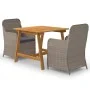 Brown 3-Piece Garden Dining Set by vidaXL, Garden sets - Ref: Foro24-3068715, Price: 376,44 €, Discount: %