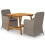 Juego de comedor para jardín de 3 piezas marrón de vidaXL, Conjuntos de jardín - Ref: Foro24-3068715, Precio: 419,28 €, Descu...