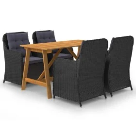 5-teiliges Garten-Esszimmerset schwarz von vidaXL, Gartensets - Ref: Foro24-3068772, Preis: 728,17 €, Rabatt: %