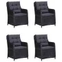 Juego de comedor para jardín 5 piezas negro de vidaXL, Conjuntos de jardín - Ref: Foro24-3068772, Precio: 755,84 €, Descuento: %