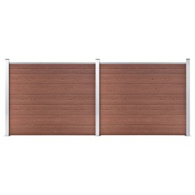 Braunes WPC-Zaunplatten-Set 353 x 146 cm von vidaXL, Zaunpaneele - Ref: Foro24-3070451, Preis: 577,76 €, Rabatt: %