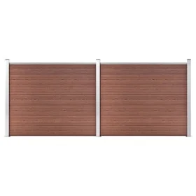 Braunes WPC-Zaunplatten-Set 353 x 146 cm von vidaXL, Zaunpaneele - Ref: Foro24-3070451, Preis: 648,81 €, Rabatt: %