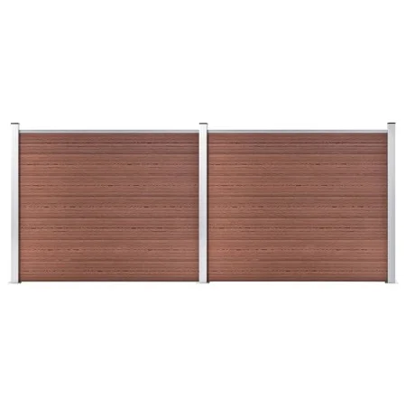 Set de panel de valla WPC marrón 353x146 cm de vidaXL, Paneles de vallas - Ref: Foro24-3070451, Precio: 656,53 €, Descuento: %