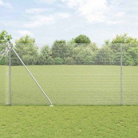 Reja con postes Plateado 1.6 x 10 m Acero