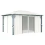 Gazebo with curtain and LED light strip cream aluminum 400x300 cm by vidaXL, Tents and gazebos - Ref: Foro24-3070335, Price: ...