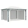 Pavillon mit Vorhang und LED-Lichtleiste aus cremefarbenem Aluminium 400x300 cm von vidaXL, Zelte und Pavillons - Ref: Foro24...