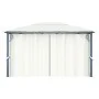 Gazebo with curtain and LED light strip cream aluminum 400x300 cm by vidaXL, Tents and gazebos - Ref: Foro24-3070335, Price: ...