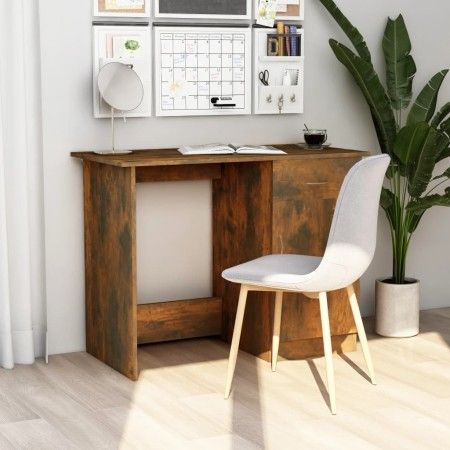 Escritorio madera contrachapada roble ahumado 100x50x76 cm de vidaXL, Escritorios - Ref: Foro24-815420, Precio: 68,27 €, Desc...