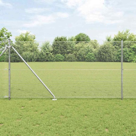 Reja con postes Plateado 1.4 x 25 m Acero