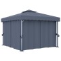 Gazebo with curtain and strip of anthracite aluminum lights 3x3 m by vidaXL, Tents and gazebos - Ref: Foro24-3070347, Price: ...