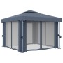 Gazebo with curtain and strip of anthracite aluminum lights 3x3 m by vidaXL, Tents and gazebos - Ref: Foro24-3070347, Price: ...
