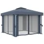 Gazebo with curtain and strip of anthracite aluminum lights 3x3 m by vidaXL, Tents and gazebos - Ref: Foro24-3070347, Price: ...