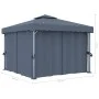 Gazebo with curtain and strip of anthracite aluminum lights 3x3 m by vidaXL, Tents and gazebos - Ref: Foro24-3070347, Price: ...
