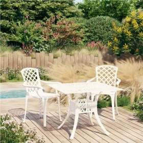 Bistro table and chairs 3-piece set, white cast aluminum by vidaXL, Garden sets - Ref: Foro24-3070588, Price: 460,76 €, Disco...