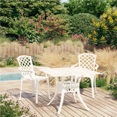 Bistrotisch und Stühle 3 Stück Aluminiumguss weiß von vidaXL, Gartensets - Ref: Foro24-3070588, Preis: 507,05 €, Rabatt: %
