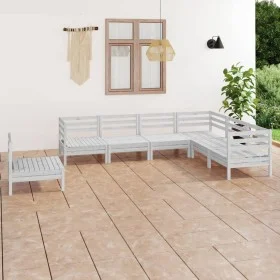 Garden furniture set 7 pieces solid white pine wood by vidaXL, Garden sets - Ref: Foro24-3083035, Price: 364,23 €, Discount: %