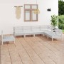 Gartenmöbel-Set 7-teilig aus massivem weißem Kiefernholz von vidaXL, Gartensets - Ref: Foro24-3083035, Preis: 374,14 €, Rabat...