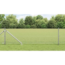 Reja con postes Plateado 0.5 x 50 m Acero