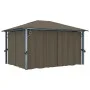 Gazebo with curtain and LED light strip, taupe aluminum, 400x300cm. by vidaXL, Tents and gazebos - Ref: Foro24-3070337, Price...