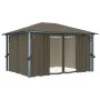 Gazebo with curtain and LED light strip, taupe aluminum, 400x300cm. by vidaXL, Tents and gazebos - Ref: Foro24-3070337, Price...