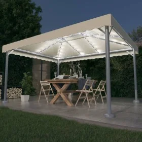Gazebo with cream aluminum LED strip lights 400x300 cm by vidaXL, Tents and gazebos - Ref: Foro24-3070351, Price: 394,00 €, D...