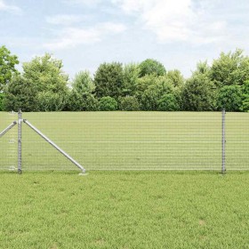 Reja con postes Plateado 0.8 x 50 m Acero