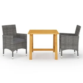 Graue 3-teilige Garten-Essgruppe von vidaXL, Gartensets - Ref: Foro24-3068684, Preis: 229,96 €, Rabatt: %