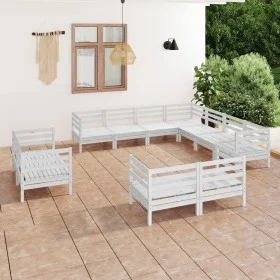 Gartenmöbel-Set 11-teilig aus massivem weißem Kiefernholz von vidaXL, Gartensets - Ref: Foro24-3083215, Preis: 615,42 €, Raba...