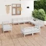 Garden furniture set 11 pieces solid white pine wood by vidaXL, Garden sets - Ref: Foro24-3083215, Price: 615,32 €, Discount: %