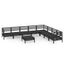 Garden furniture set 9 pieces solid black pine wood by vidaXL, Garden sets - Ref: Foro24-3083113, Price: 474,90 €, Discount: %