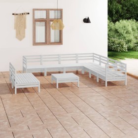 Garden furniture set 10 pieces solid white pine wood by vidaXL, Garden sets - Ref: Foro24-3083130, Price: 511,67 €, Discount: %