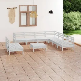 Gartenmöbel-Set 10-teilig aus massivem weißem Kiefernholz von vidaXL, Gartensets - Ref: Foro24-3083130, Preis: 498,14 €, Raba...