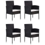 5-teiliges schwarzes Garten-Ess-Set von vidaXL, Gartensets - Ref: Foro24-3067741, Preis: 267,19 €, Rabatt: %